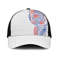Hawaiian Traditional Tattoos Baseball Net Cap Kakau Tribal Tropical Plants Motif Hawaii Flag Color Inspired LT03 One Size Black Multicolor - Polynesian Pride
