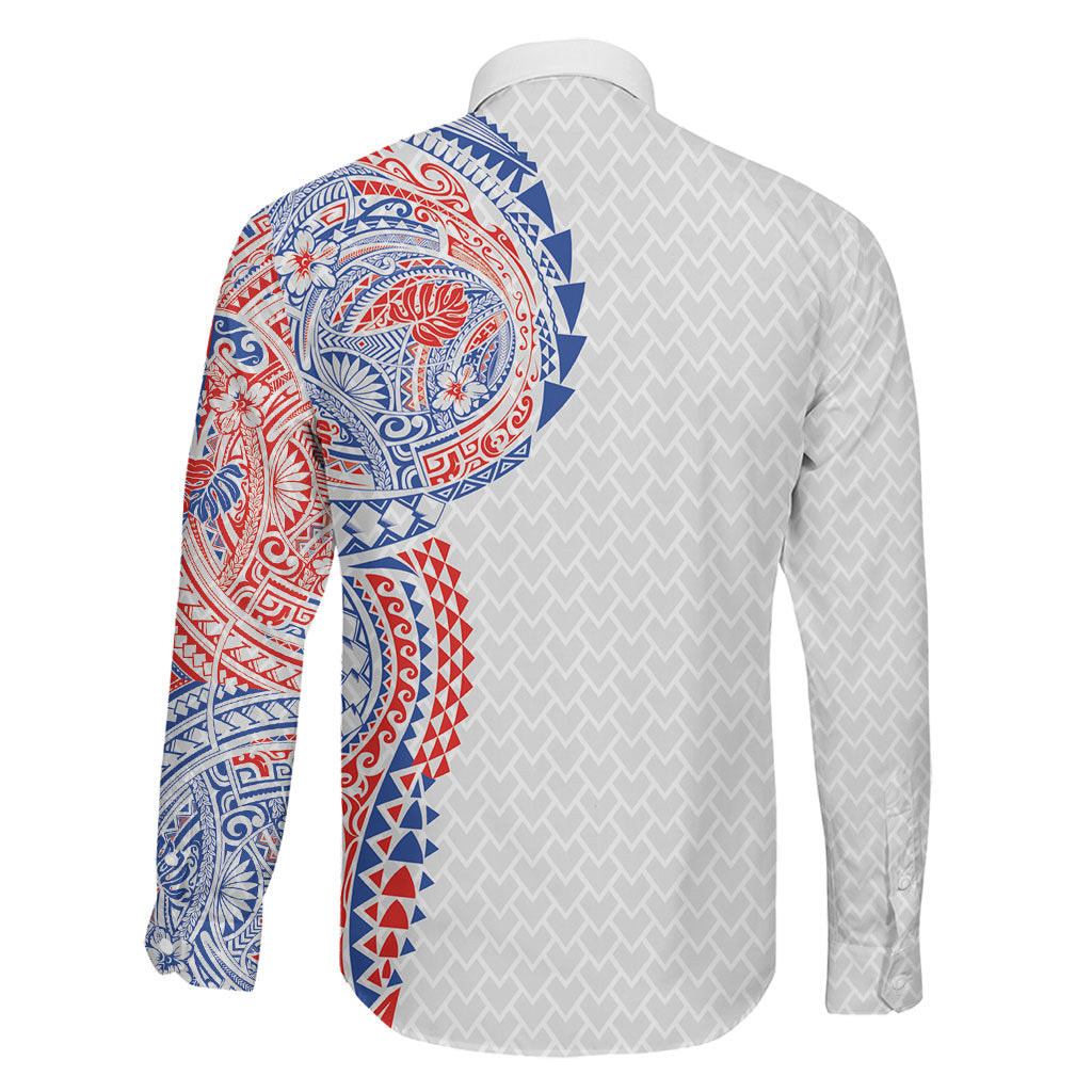 Hawaiian Traditional Tattoos Family Matching Tank Maxi Dress and Hawaiian Shirt Kakau Tribal Tropical Plant Motif Hawaii Flag Color Inspired LT03 - Polynesian Pride