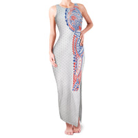 Hawaiian Traditional Tattoos Family Matching Tank Maxi Dress and Hawaiian Shirt Kakau Tribal Tropical Plant Motif Hawaii Flag Color Inspired LT03 Mom's Dress Multicolor - Polynesian Pride