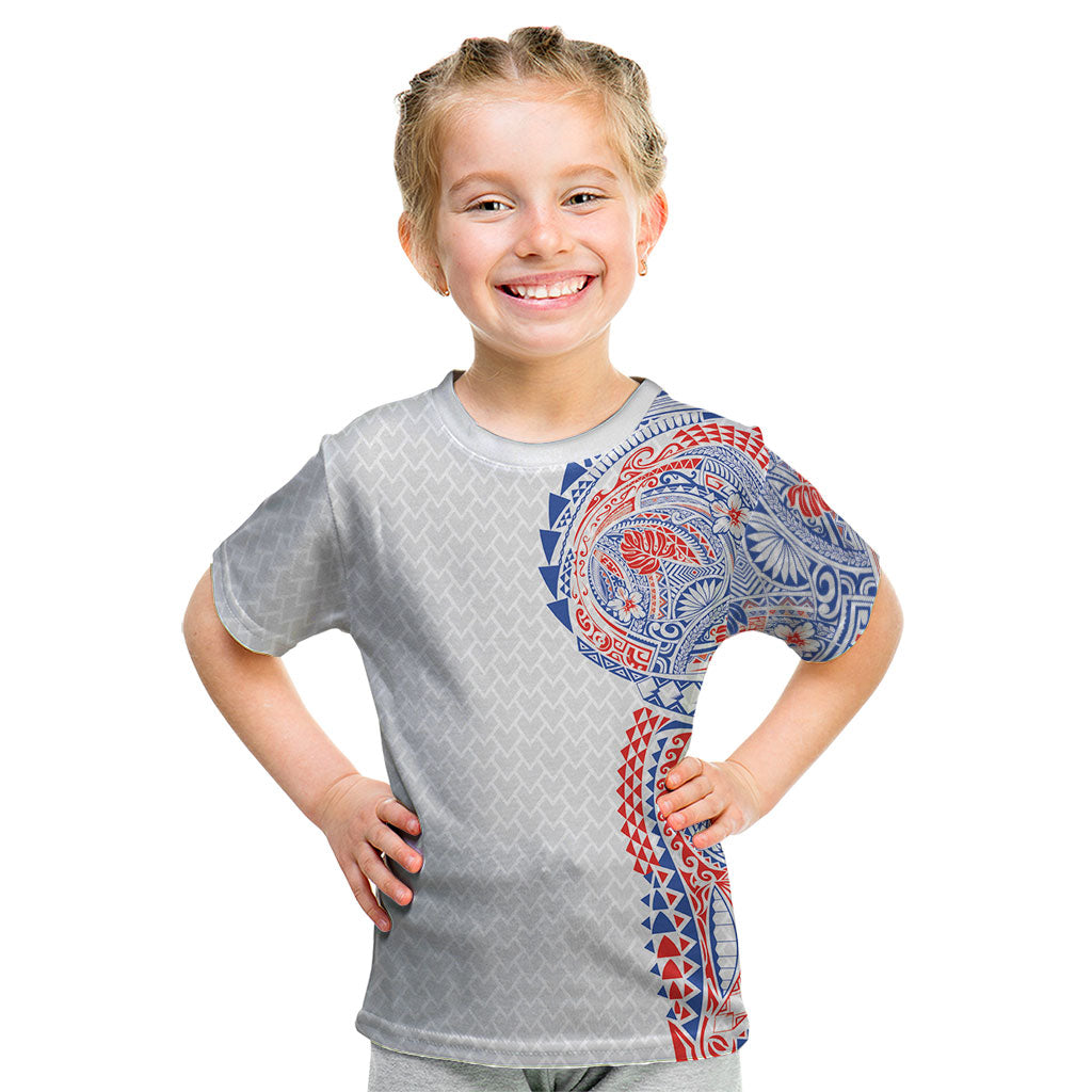 Hawaiian Traditional Tattoos Kid T Shirt Kakau Tribal Tropical Plant Motif Hawaii Flag Color Inspired