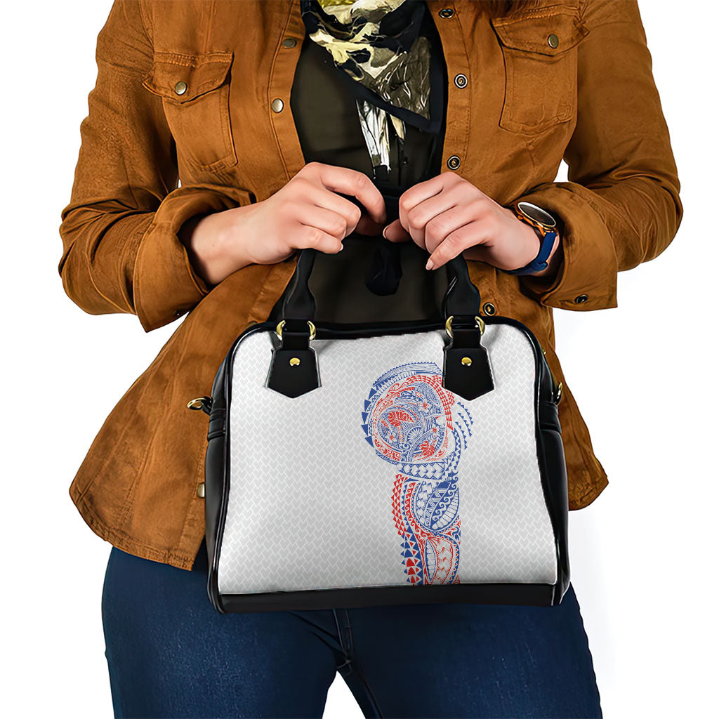 Hawaiian Traditional Tattoos Shoulder Handbag Kakau Tribal Tropical Plant Motif Hawaii Flag Color Inspired LT03 - Polynesian Pride