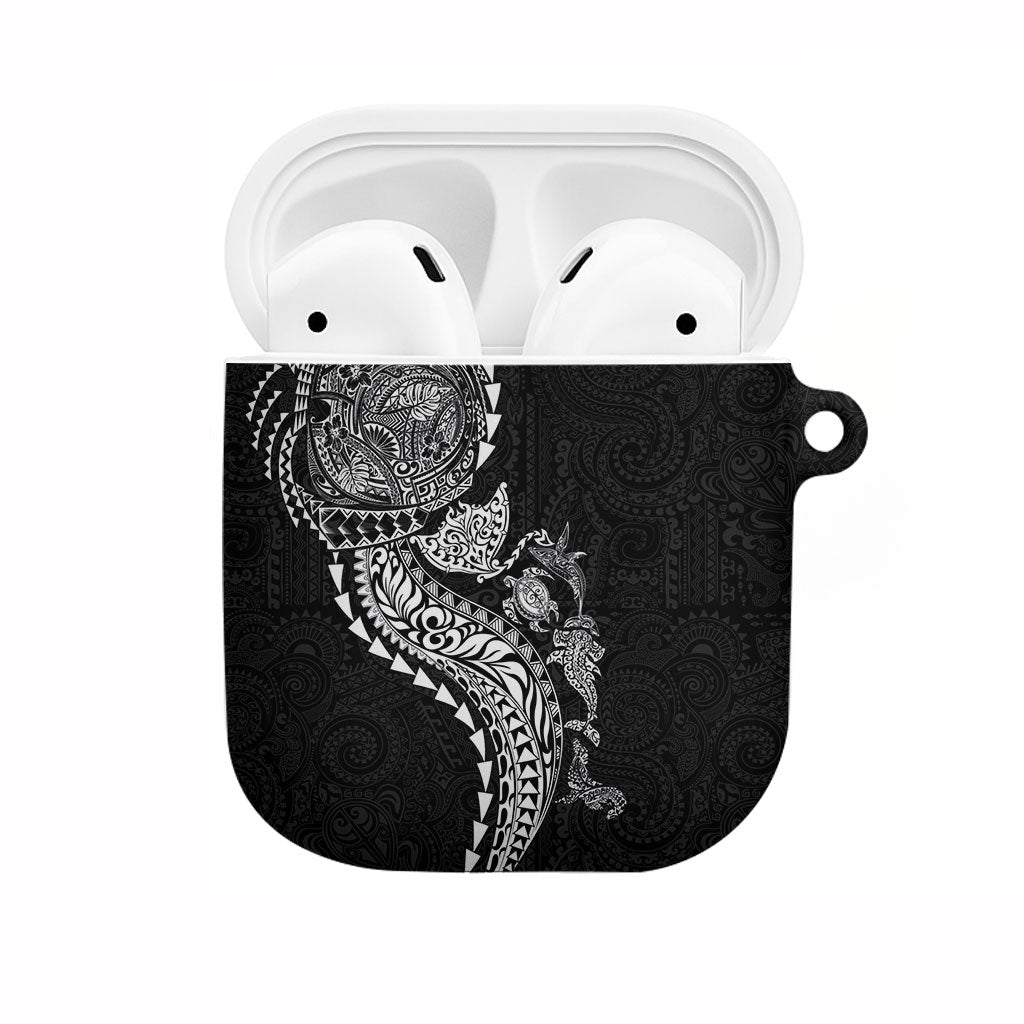Hawaiian Kakau Tribal Sea Animals Tattoos AirPods Case Black Color LT03 Black - Polynesian Pride