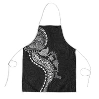 Hawaiian Kakau Tribal Sea Animals Tattoos Apron Black Color