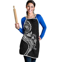 Hawaiian Kakau Tribal Sea Animals Tattoos Apron Black Color