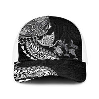Hawaiian Kakau Tribal Sea Animals Tattoos Baseball Net Cap Black Color