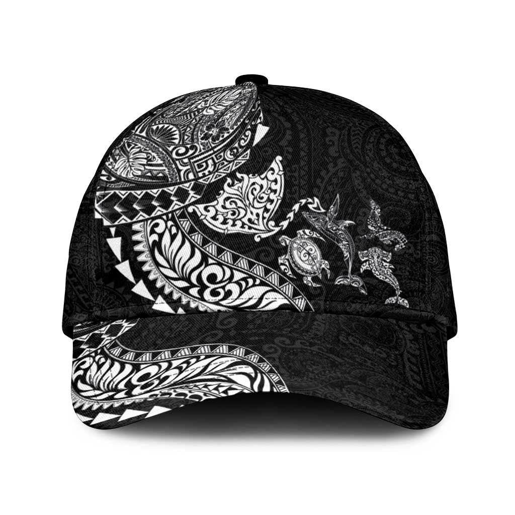Hawaiian Kakau Tribal Sea Animals Tattoos Classic Cap Black Color