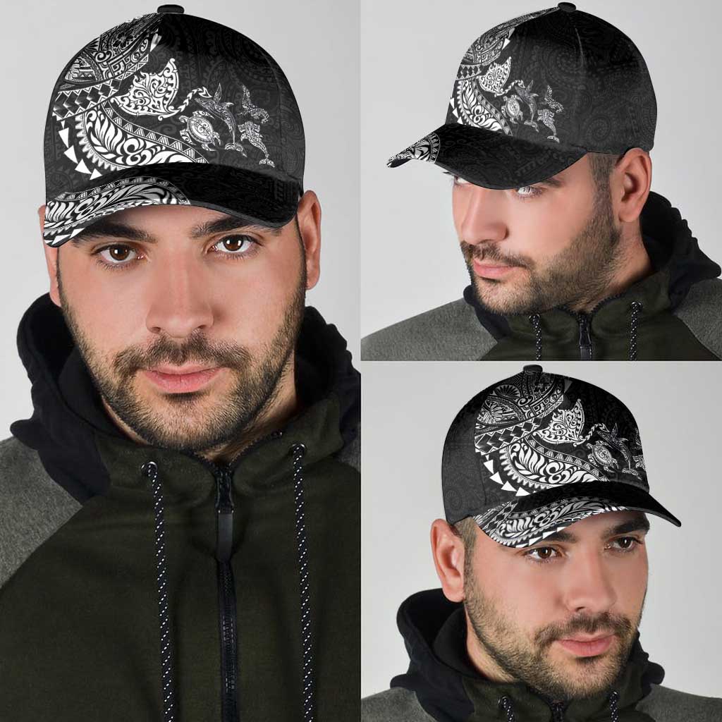 Hawaiian Kakau Tribal Sea Animals Tattoos Classic Cap Black Color