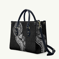 Hawaiian Kakau Tribal Sea Animals Tattoos Leather Bag Black Color LT03 Black - Polynesian Pride