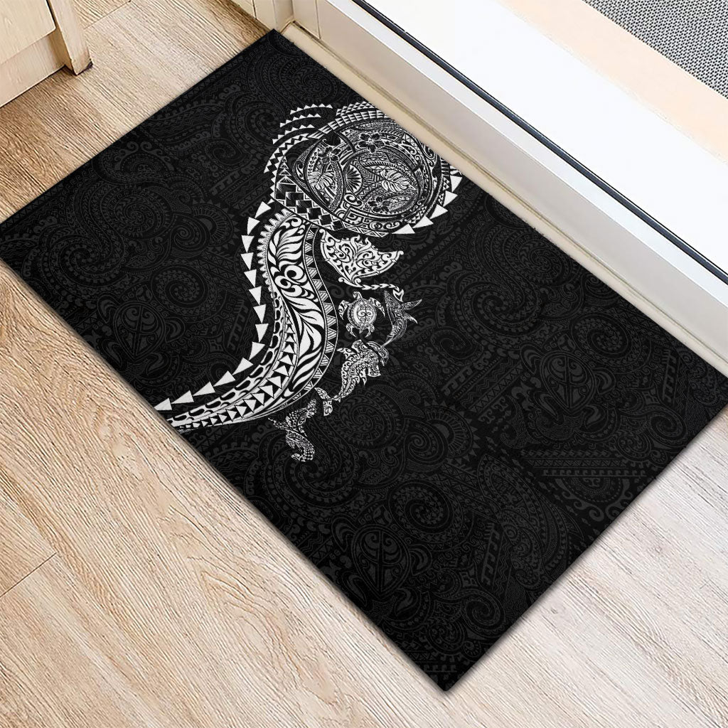 Hawaiian Kakau Tribal Sea Animals Tattoos Rubber Doormat Black Color LT03 - Polynesian Pride