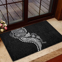Hawaiian Kakau Tribal Sea Animals Tattoos Rubber Doormat Black Color LT03 - Polynesian Pride
