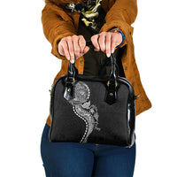 Hawaiian Kakau Tribal Sea Animals Tattoos Shoulder Handbag Black Color LT03 One Size Black - Polynesian Pride