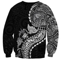 Hawaiian Kakau Tribal Sea Animals Tattoos Sweatshirt Black Color