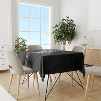 Hawaiian Kakau Tribal Sea Animals Tattoos Tablecloth Black Color