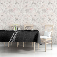 Hawaiian Kakau Tribal Sea Animals Tattoos Tablecloth Black Color