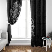Hawaiian Kakau Tribal Sea Animals Tattoos Window Curtain Black Color LT03 - Polynesian Pride