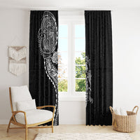 Hawaiian Kakau Tribal Sea Animals Tattoos Window Curtain Black Color LT03 - Polynesian Pride