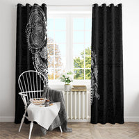 Hawaiian Kakau Tribal Sea Animals Tattoos Window Curtain Black Color LT03 - Polynesian Pride