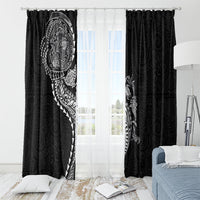 Hawaiian Kakau Tribal Sea Animals Tattoos Window Curtain Black Color LT03 - Polynesian Pride