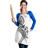 Hawaiian Kakau Tribal Sea Animals Tattoos Apron White Color