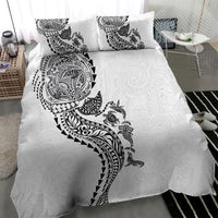 Hawaiian Kakau Tribal Sea Animals Tattoos Bedding Set White Color