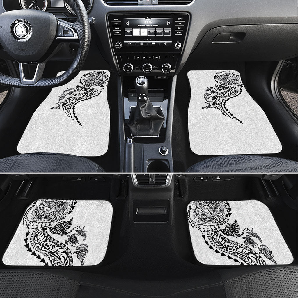 Hawaiian Kakau Tribal Sea Animals Tattoos Car Mats White Color