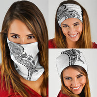 Hawaiian Kakau Tribal Sea Animals Tattoos Neck Gaiter White Color LT03 - Polynesian Pride