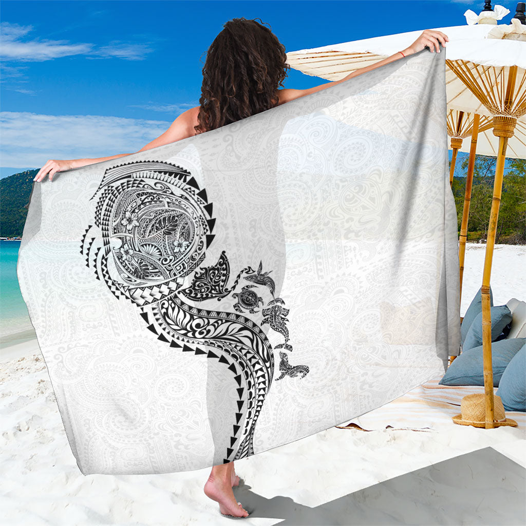 Hawaiian Kakau Tribal Sea Animals Tattoos Sarong White Color