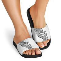 Hawaiian Kakau Tribal Sea Animals Tattoos Slide Sandals White Color LT03 - Polynesian Pride
