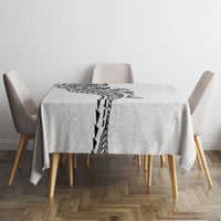 Hawaiian Kakau Tribal Sea Animals Tattoos Tablecloth White Color