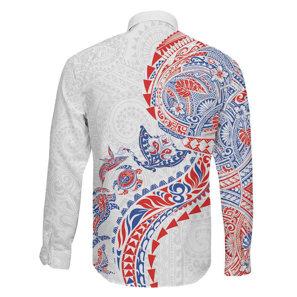 Hawaiian Kakau Tribal Sea Animals Tattoos Family Matching Puletasi and Hawaiian Shirt Hawaii Flag Color Inspired LT03 - Polynesian Pride