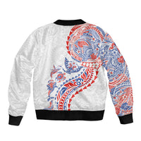 Hawaiian Kakau Tribal Sea Animals Tattoos Sleeve Zip Bomber Jacket Hawaii Flag Color Inspired LT03 - Polynesian Pride