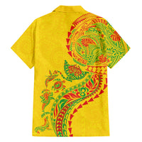 Hawaiian Kakau Tribal Sea Animals Tattoos Family Matching Long Sleeve Bodycon Dress and Hawaiian Shirt Kanaka Maoli Flag Color Inspired LT03 - Polynesian Pride