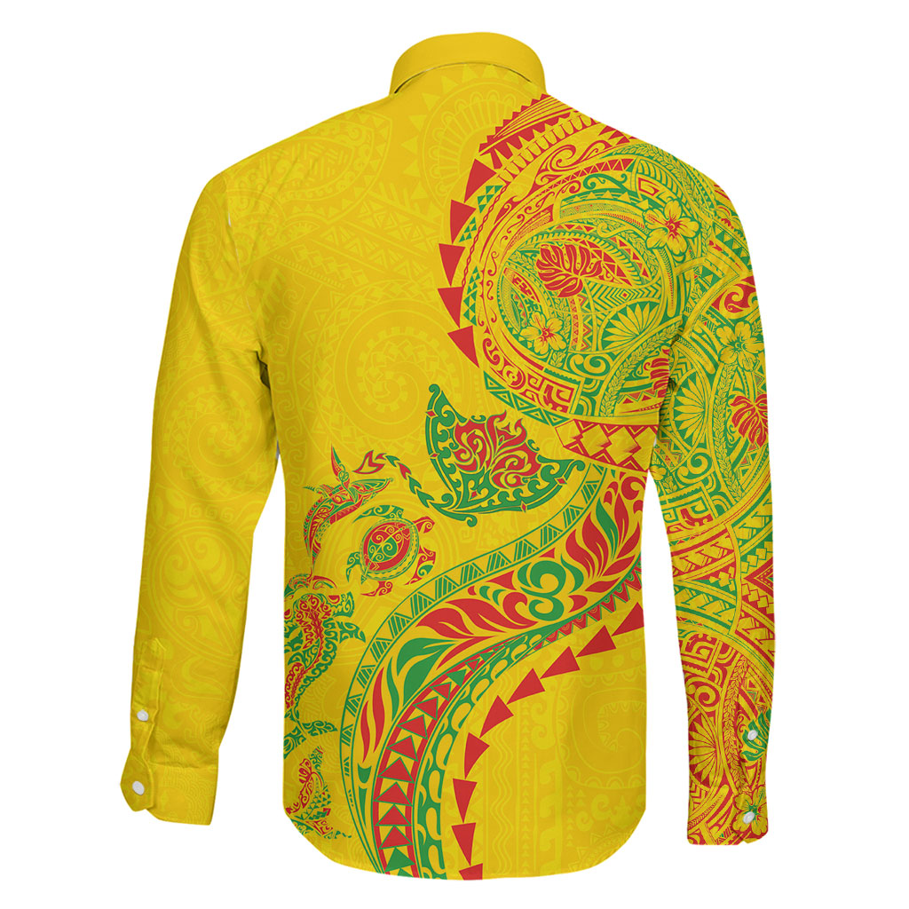 Hawaiian Kakau Tribal Sea Animals Tattoos Family Matching Summer Maxi Dress and Hawaiian Shirt Kanaka Maoli Flag Color Inspired LT03 - Polynesian Pride