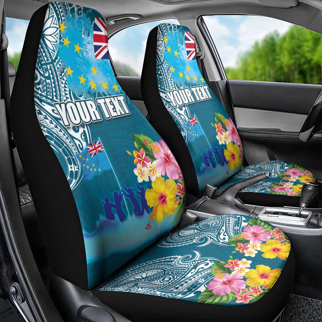 Personalised Tuvalu Independence Day Car Seat Cover Tuvaluan Tribal Flag Style LT03 - Polynesian Pride