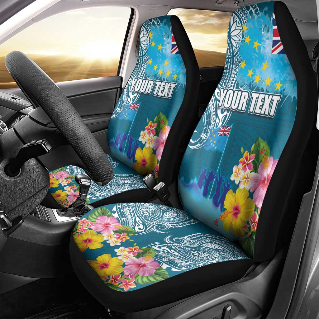 Personalised Tuvalu Independence Day Car Seat Cover Tuvaluan Tribal Flag Style LT03 - Polynesian Pride