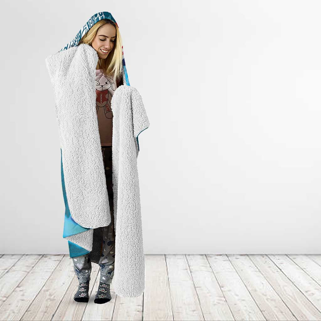 Personalised Tuvalu Independence Day Hooded Blanket Tuvaluan Tribal Flag Style LT03 - Polynesian Pride