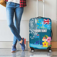 Personalised Tuvalu Independence Day Luggage Cover Tuvaluan Tribal Flag Style LT03 - Polynesian Pride