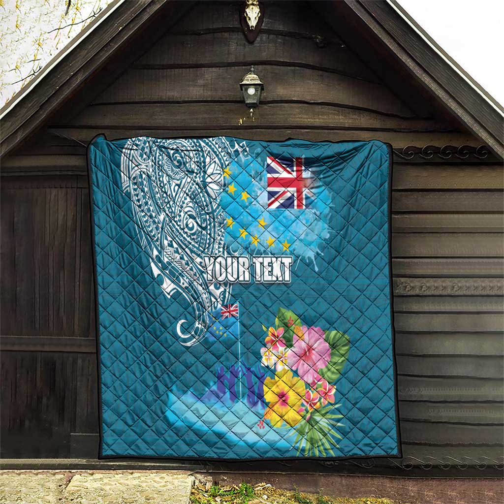 Personalised Tuvalu Independence Day Quilt Tuvaluan Tribal Flag Style LT03 - Polynesian Pride