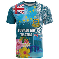 Personalised Tuvalu Independence Day T Shirt Tuvaluan Tribal Flag Style LT03 Turquoise - Polynesian Pride