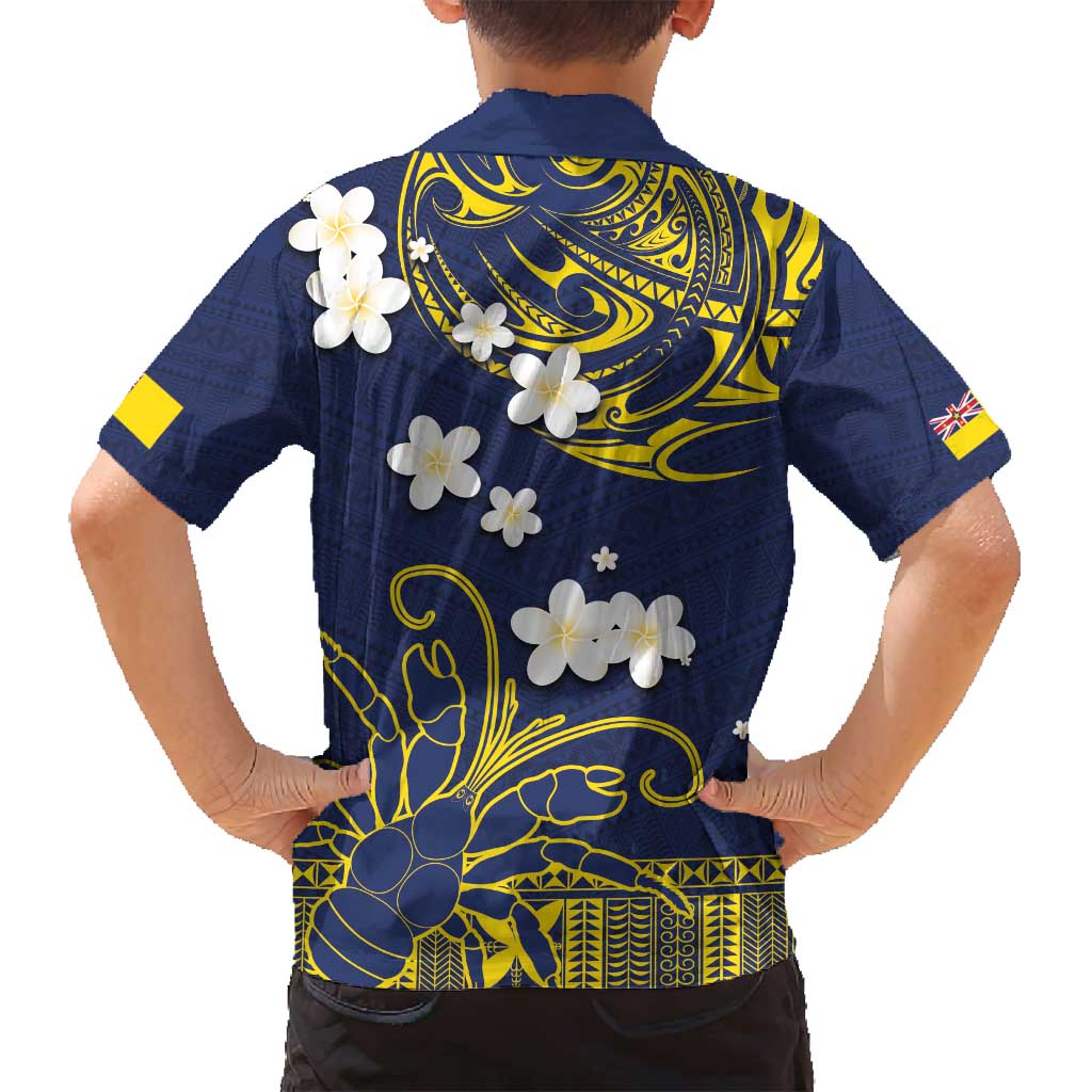 Niue Independence Day Family Matching Long Sleeve Bodycon Dress and Hawaiian Shirt Hiapo Pattern Fiti Pua and Uga LT03 - Polynesian Pride