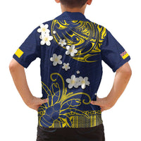 Niue Independence Day Family Matching Long Sleeve Bodycon Dress and Hawaiian Shirt Hiapo Pattern Fiti Pua and Uga LT03 - Polynesian Pride