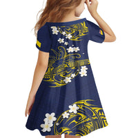Niue Independence Day Family Matching Long Sleeve Bodycon Dress and Hawaiian Shirt Hiapo Pattern Fiti Pua and Uga LT03 - Polynesian Pride