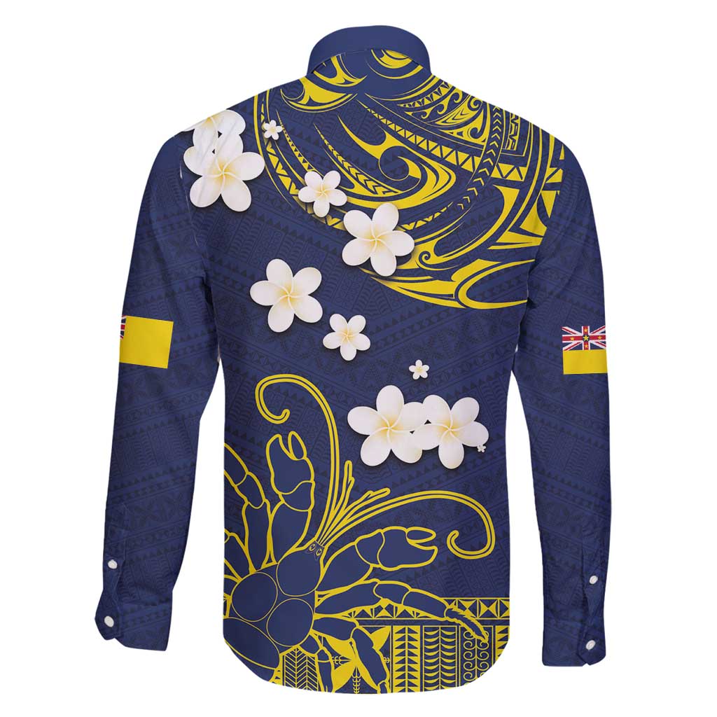 Niue Independence Day Family Matching Long Sleeve Bodycon Dress and Hawaiian Shirt Hiapo Pattern Fiti Pua and Uga LT03 - Polynesian Pride