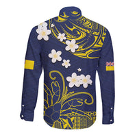 Niue Independence Day Long Sleeve Button Shirt Hiapo Pattern Fiti Pua and Uga LT03 - Polynesian Pride