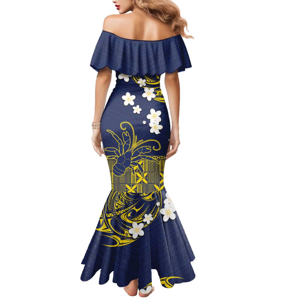 Niue Independence Day Mermaid Dress Hiapo Pattern Fiti Pua and Uga