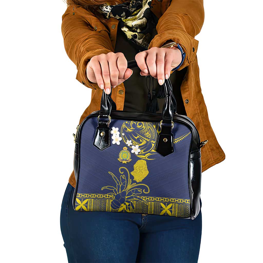 Niue Independence Day Shoulder Handbag Hiapo Pattern Fiti Pua and Uga LT03 One Size Yellow - Polynesian Pride