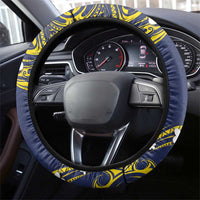 Niue Independence Day Steering Wheel Cover Hiapo Pattern Fiti Pua and Uga LT03 - Polynesian Pride