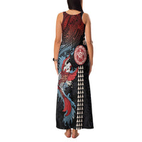 Hawaii and Japanese Together Family Matching Tank Maxi Dress and Hawaiian Shirt Koi Fish and Kakau Pattern LT03 - Polynesian Pride