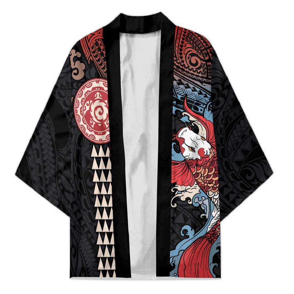 Hawaii and Japanese Together Kimono Koi Fish and Kakau Pattern - Polynesian Pride