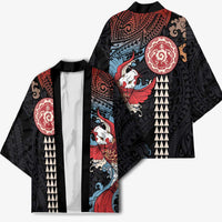 Hawaii and Japanese Together Kimono Koi Fish and Kakau Pattern - Polynesian Pride